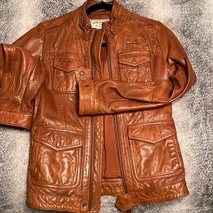 Brown leather jacket
